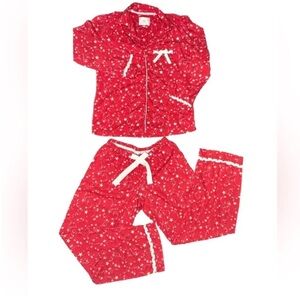 Y2K Victoria’s Secret whimsical coquette red flannel star festive pajamas XS